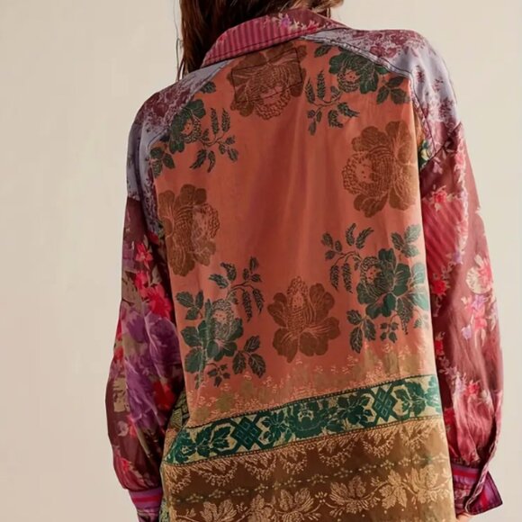 * *NEW BOUTIQUE PATCHWORK PRINT SHIRT* - Picture 2 of 5